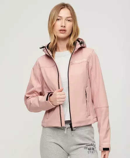 Superdry Women's Hooded Soft Shell Trekker Jacket Pink / Vintage Blush Pink -