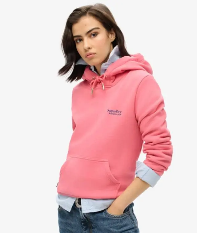 Superdry Women's Essential Logo Hoodie Pink / Camping Pink - 
