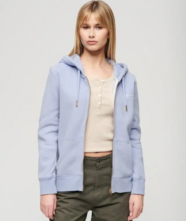 Superdry & Co Women's Essential Logo Zip Hoodie Blue / Rich Blue - 