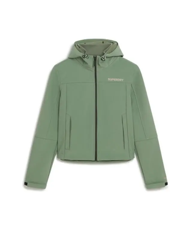 Superdry Ladies Slim Fit Hooded Soft Shell Trekker Jacket, Green, 