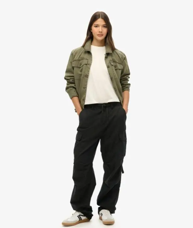Superdry Women's Low Rise Para Cargo Pants Black - 