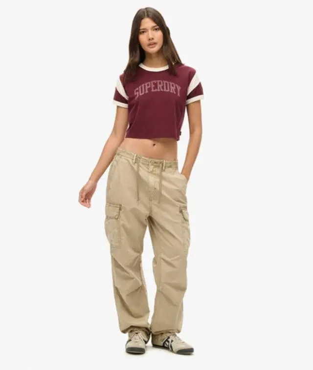 Superdry Women's Low Rise Para Cargo Pants Brown / Stonewash Taupe Brown - 