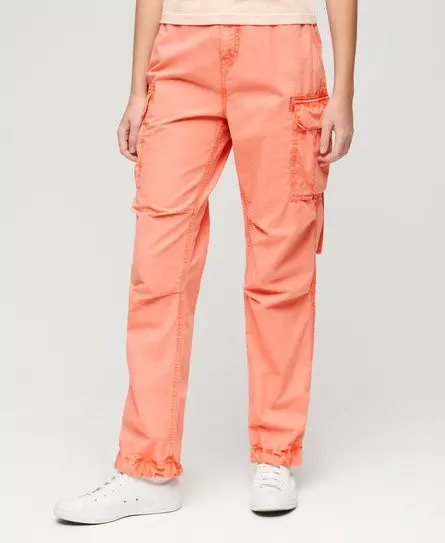 Superdry Women's Low Rise Parachute Cargo Pants Orange / Terracotta -