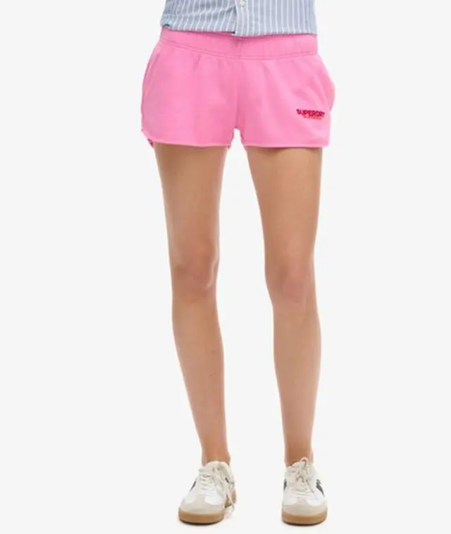 Superdry Ladies Sportswear Logo Racer Shorts, Pink, 