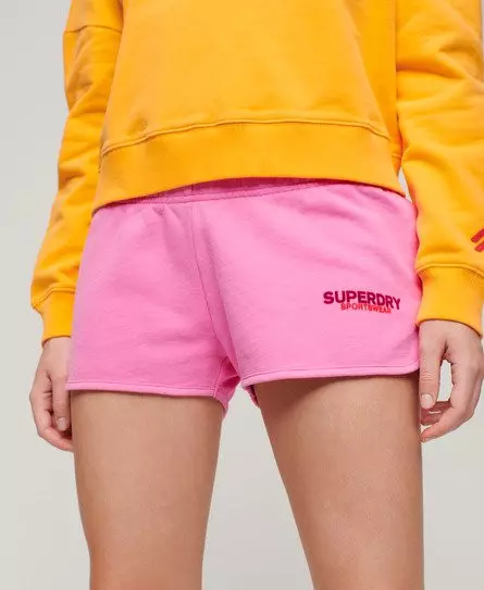 Superdry Women's Sportswear Logo Racer Shorts Pink / Paparazzi Pink -