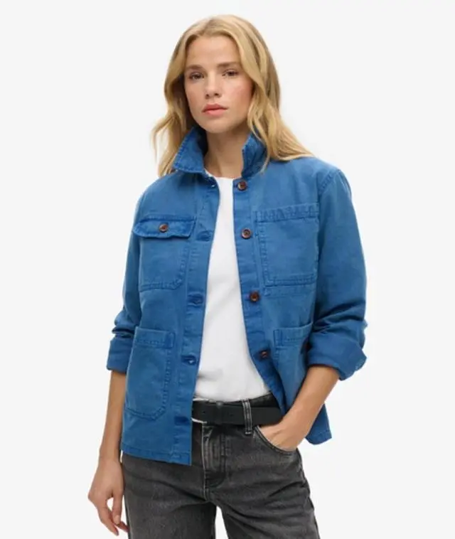 Superdry Women's Four Pocket Chore Jacket Dark Blue / True Blue - 