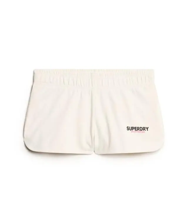 Superdry Women's Sportswear Logo Racer Shorts Cream / Rice White - 