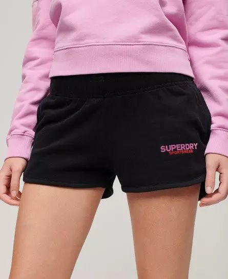 Superdry Women's Sportswear Logo Racer Shorts Black -