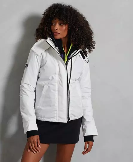 Superdry Ladies Microfibre Arctic SD-Windcheater Jacket, Cream,