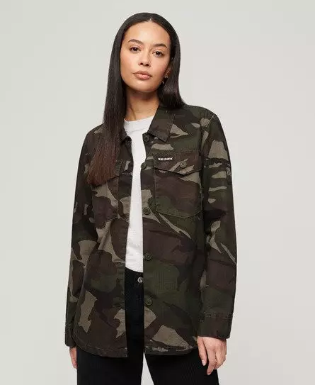 Superdry Women's Military Overshirt Green / Outline Camo -