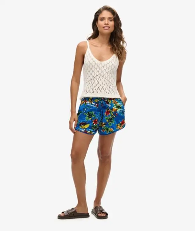 Superdry & Co Women's Beach Shorts Blue / Blue Dolphin Ocean - 