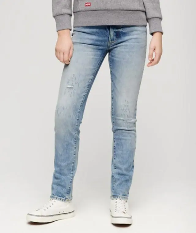 Superdry Women's Organic Cotton Mid Rise Slim Jeans Navy / Canyon Blue - 