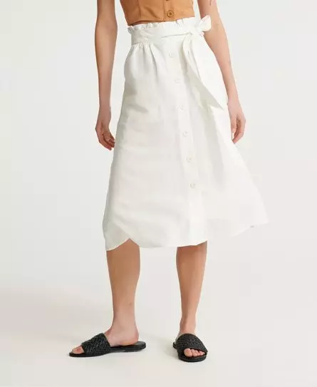 Superdry Women's Eden Linen Skirt White / Chalk White -