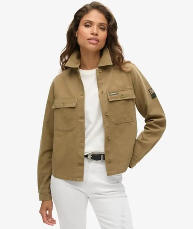Superdry Women's Embellished Military Jacket Green / Khaki - 