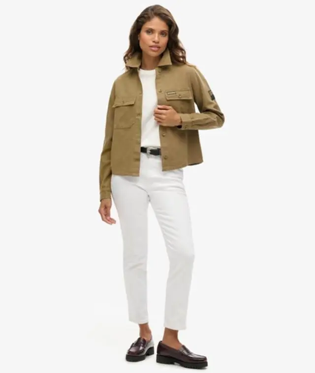 Superdry Women's Embellished Military Jacket Green / Khaki - 