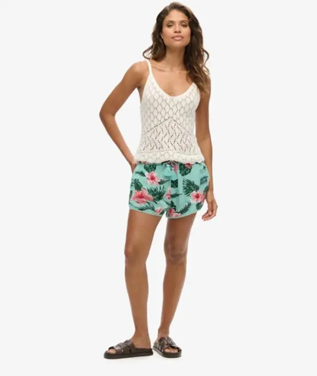 Superdry Women's Beach Shorts Green / Luna Rose Mint - 