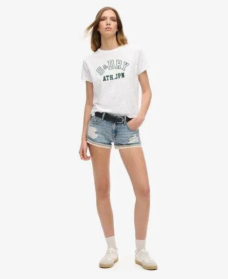 Superdry Women's Denim Hot Shorts Light Blue / Spring Vintage Custom - 