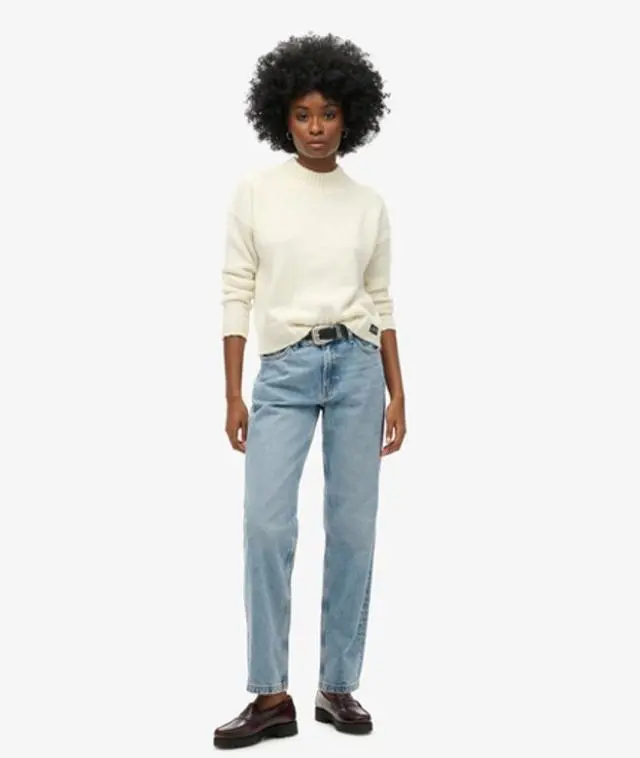 Superdry & Co Women's Mid Rise Straight Leg Jean Ivory / Spring Vintage Custom - 