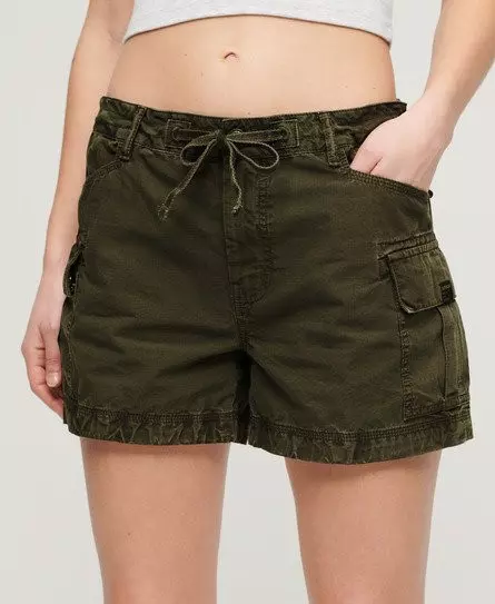 Superdry Women's Cargo Shorts Green / Olive Night Green -
