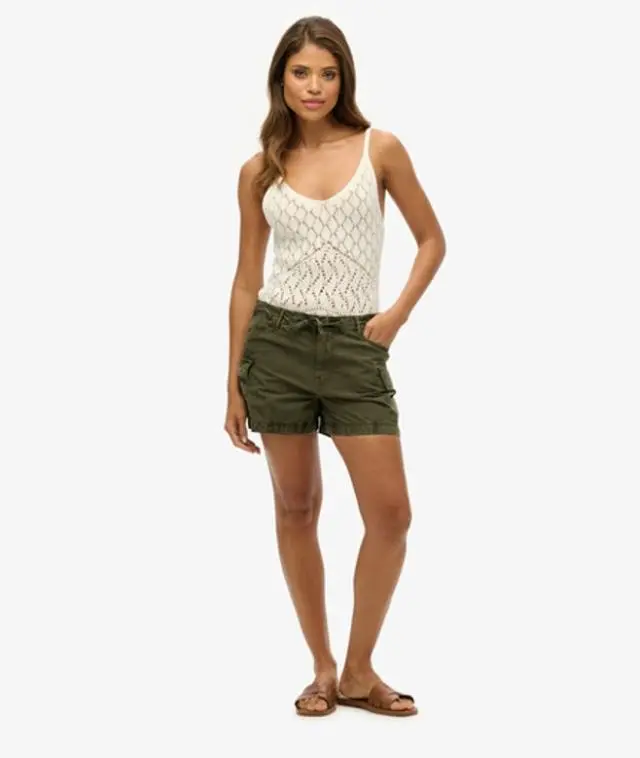 Superdry Women's Cargo Shorts Green / Olive Night Green - 
