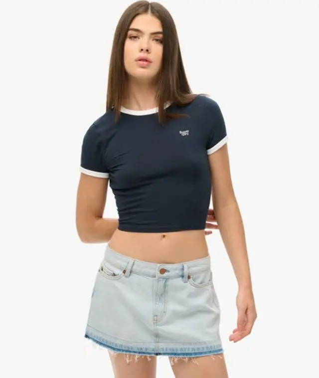 Superdry & Co Women's Denim Mini Skirt Light Blue / Phoenix Pale Blue - 