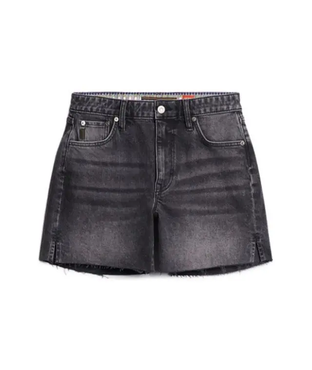 Superdry Women's Mid Rise Cut off Short Black / Wolcott Black Stone - 