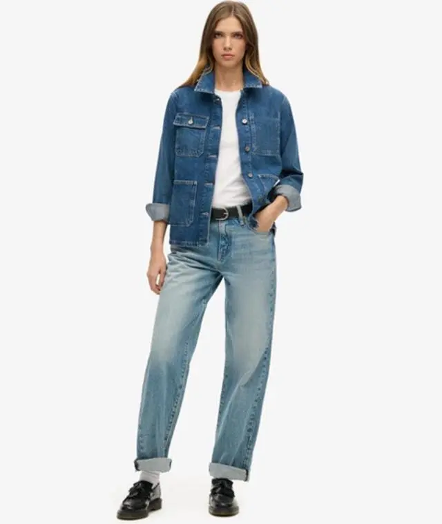 Superdry Women's Denim Chore Jacket Blue / Beverley Blue - 