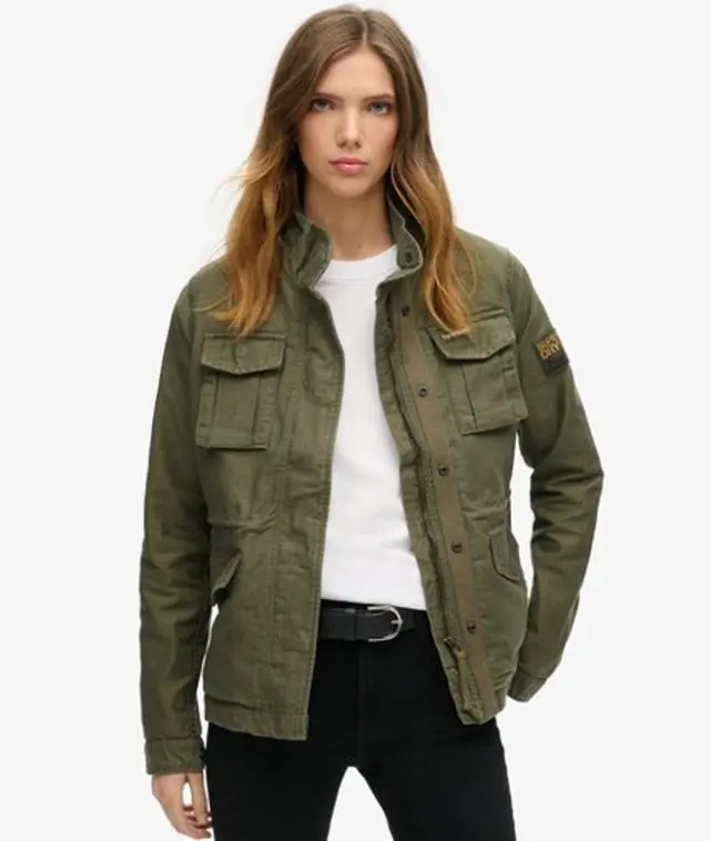 Superdry Women's Embellished Classic M65 Jacket Khaki / Washed Khaki - 