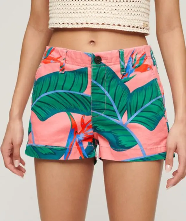 Superdry Women's Chino Hot Shorts Pink / Pink Paradise - 