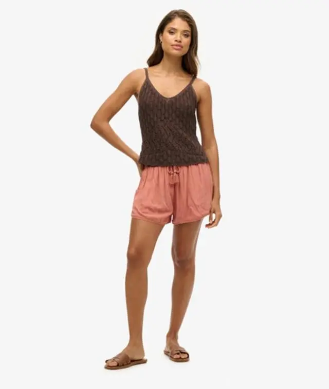 Superdry Women's Beach Shorts Pink / Desert Sand - 