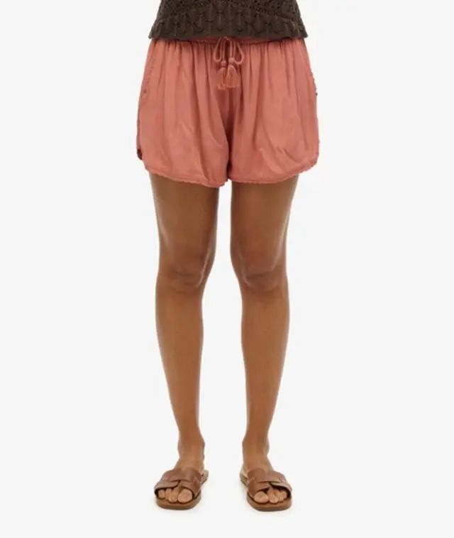Superdry Women's Beach Shorts Pink / Desert Sand - 