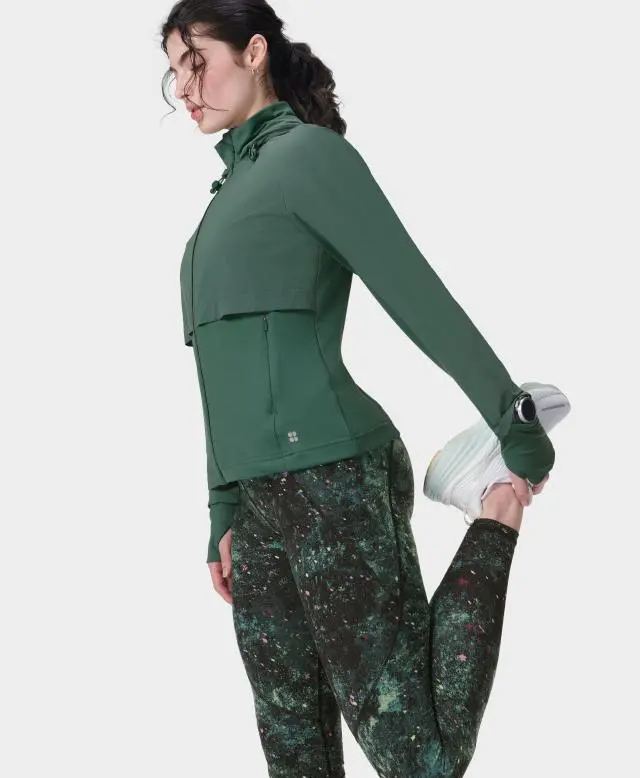 Sweaty Betty Pro Run Water Resistant Run Jacket, Green