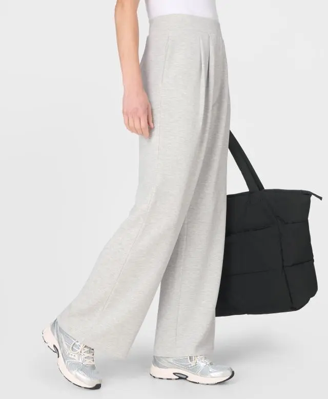 Sweaty Betty Sand Wash Wide Leg Trousers, Grey