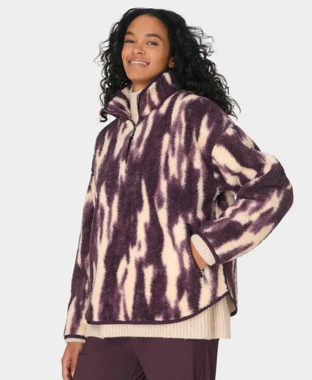 Sweaty Betty Plush Half Zip Fleece, Purple