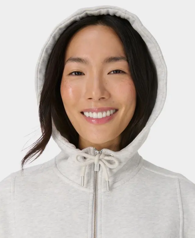 Sweaty Betty Premium Brushed Zip Through, Grey