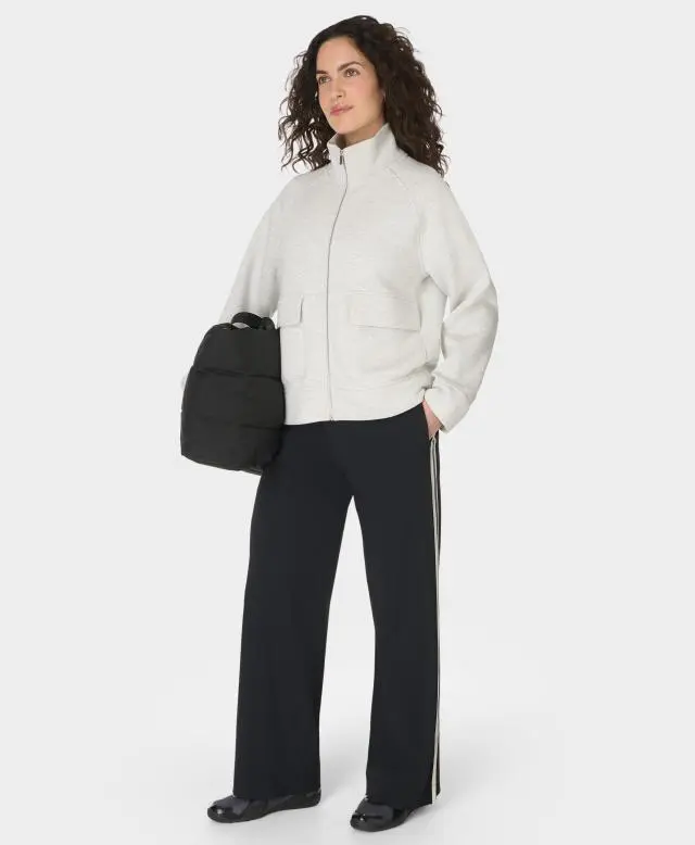 Sweaty Betty Wind Down Patch Pocket Zip Through, Grey