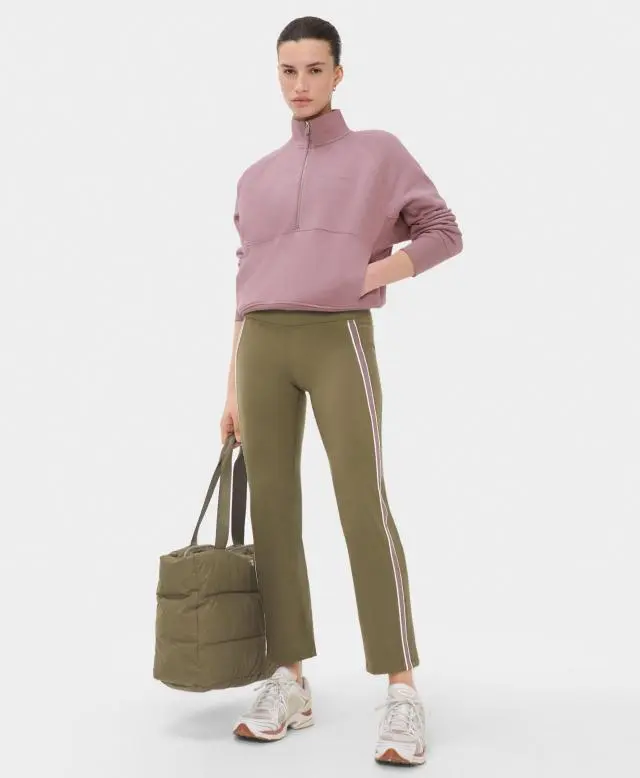 Sweaty Betty Power Side Stripe Cropped Flare, Green