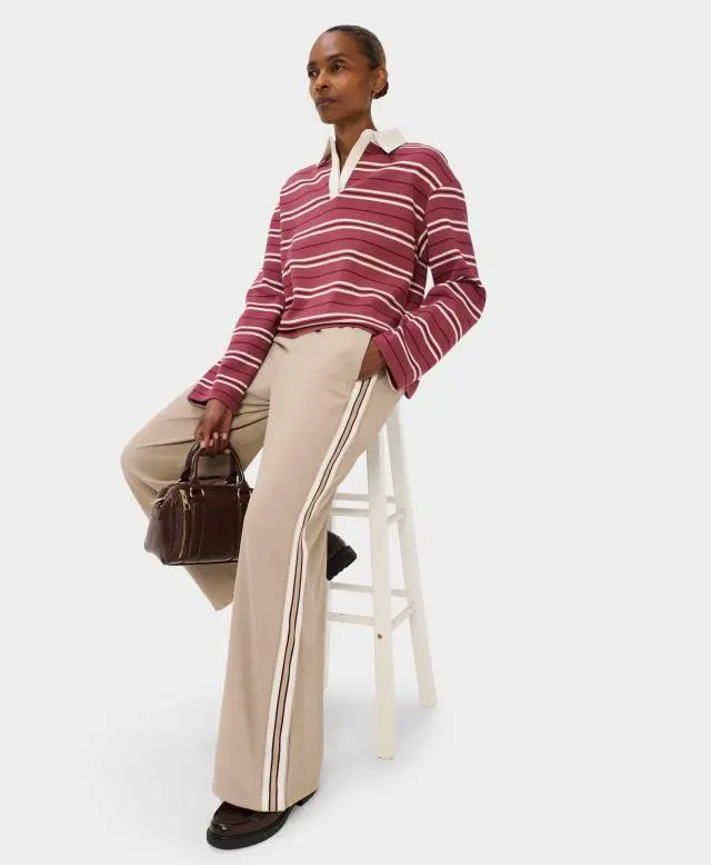 Sweaty Betty Lightweight Linear Striped Wide Leg Trouser