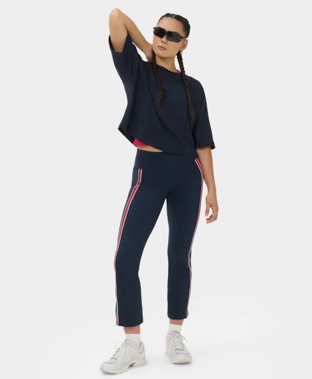 Sweaty Betty Power Side Stripe Cropped Flare, Blue