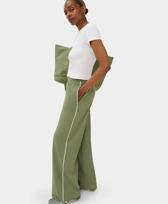 Sweaty Betty Explorer Wide Leg Trouser, Green,White
