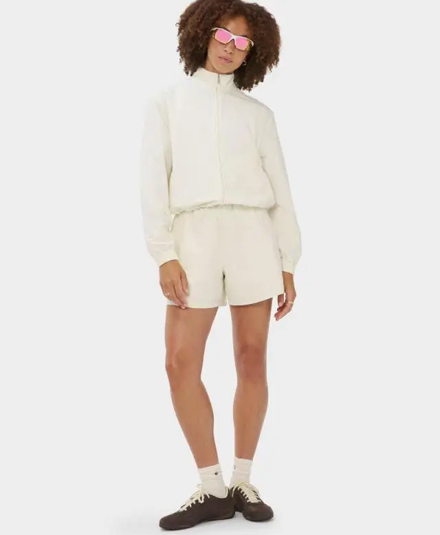 Sweaty Betty Seersucker Textured Zip Up, White