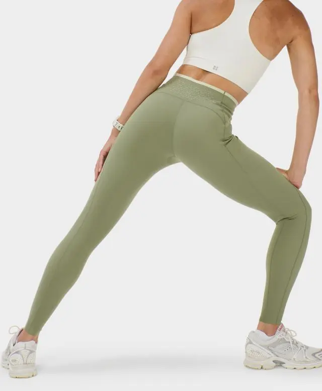 Sweaty Betty Power UltraSculpt Laser Cut Leggings, Green