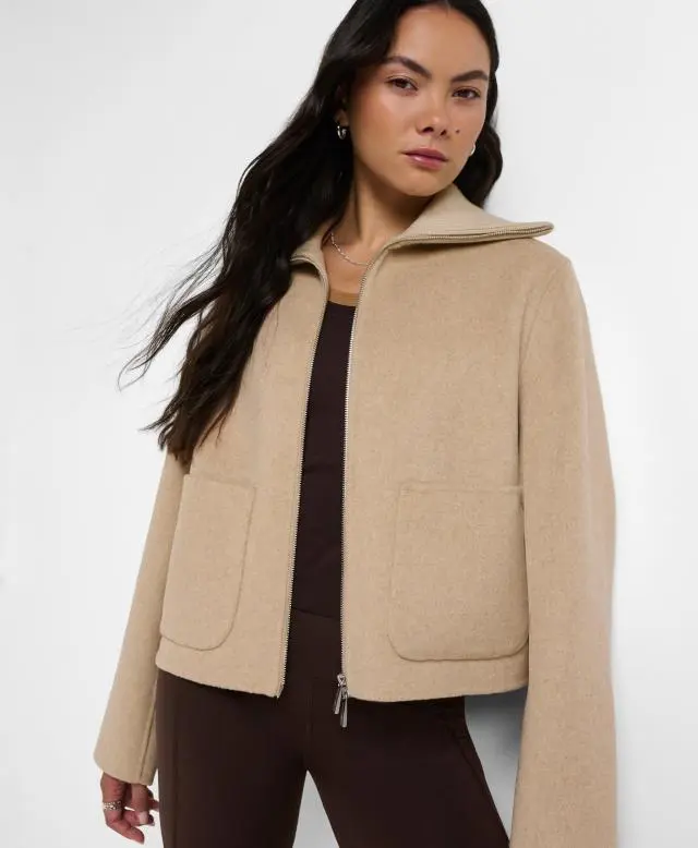 Sweaty Betty Wool Cropped Jacket, Neutral