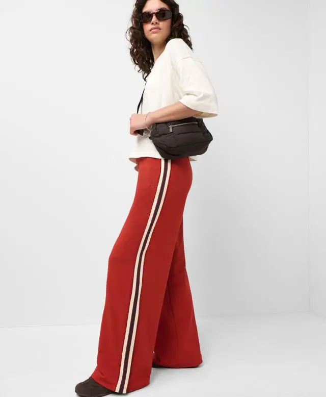 Sweaty Betty Lightweight Linear Striped Wide Leg Trouser, Red