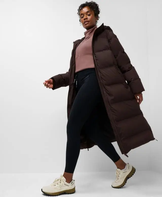 Sweaty Betty Nimbus Longline Waterproof Puffer, Brown