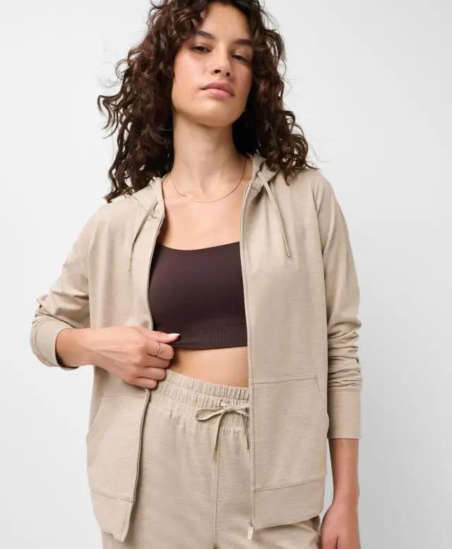 Sweaty Betty Glow Studio Zip Up, Neutral