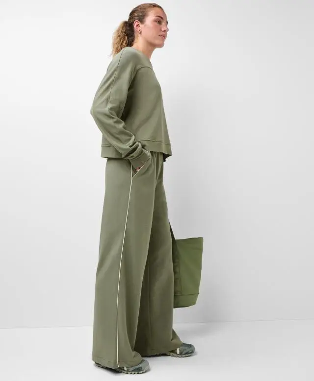 Sweaty Betty After Class Piped Wide Leg Trouser, Green