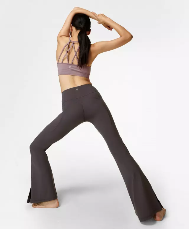 Sweaty Betty Super Soft Flare Yoga Trousers, Grey, Women's