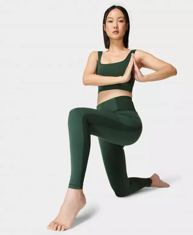 Sweaty Betty Super Soft Flow Ribbed Yoga Leggings, Green, Women's