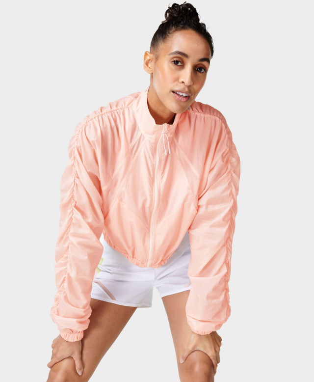 Sweaty Betty Slip Stream Run Zip Up, Pink, Women's